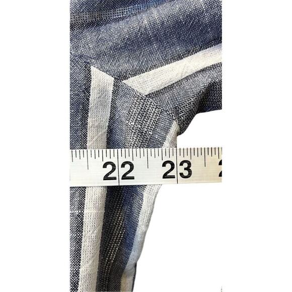 Mlle Gabrielle Blue Striped Belted Button Up Shirt Dress Coastal Minimalist - Picture 9 of 12